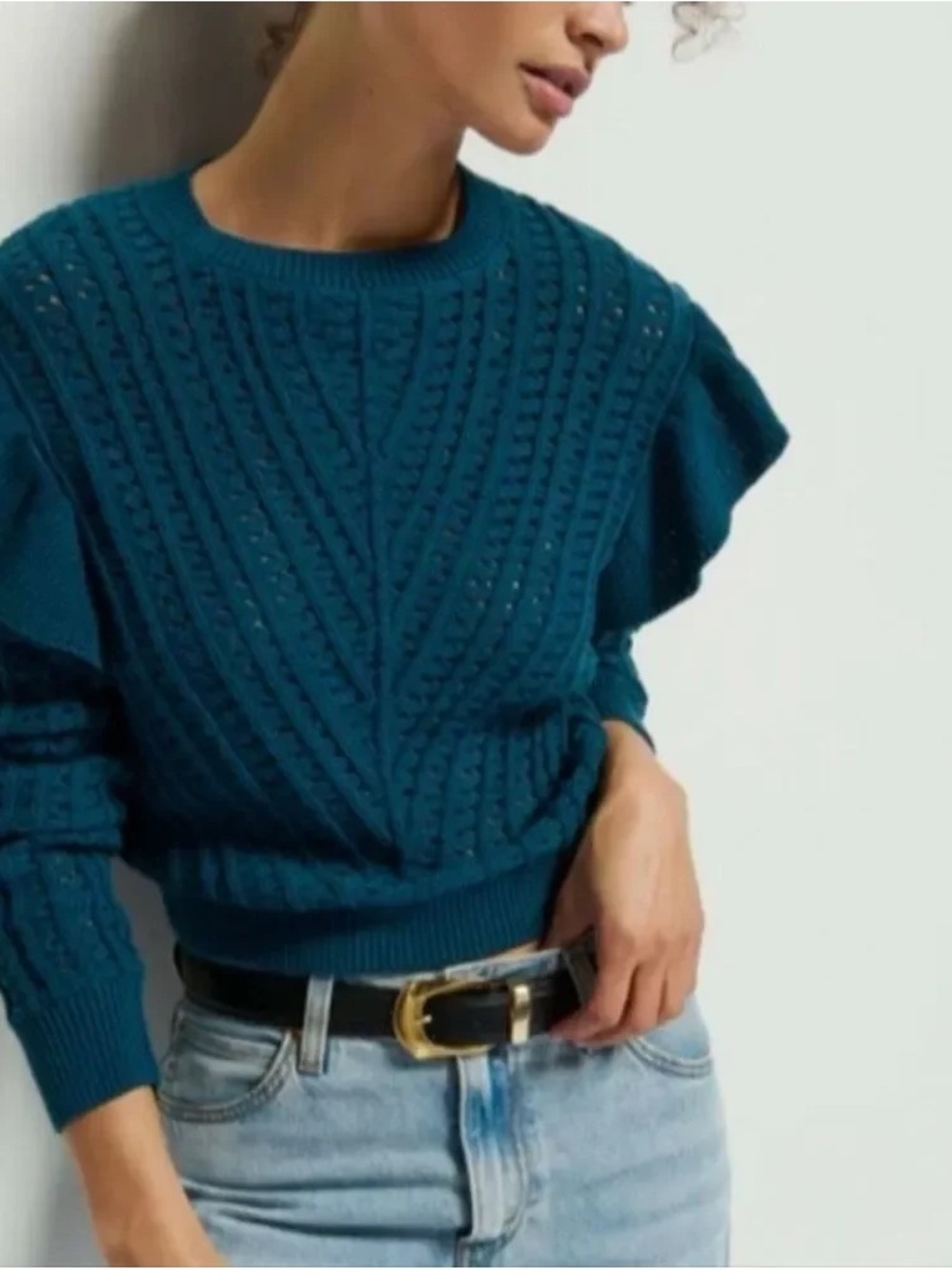 Nation LTD Kay Pullover Sweater in the shade Italian Sea (a deep blue/teal color